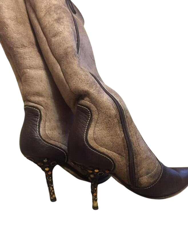 VICINI JEWEL HEEL FUR BOOTS EU37