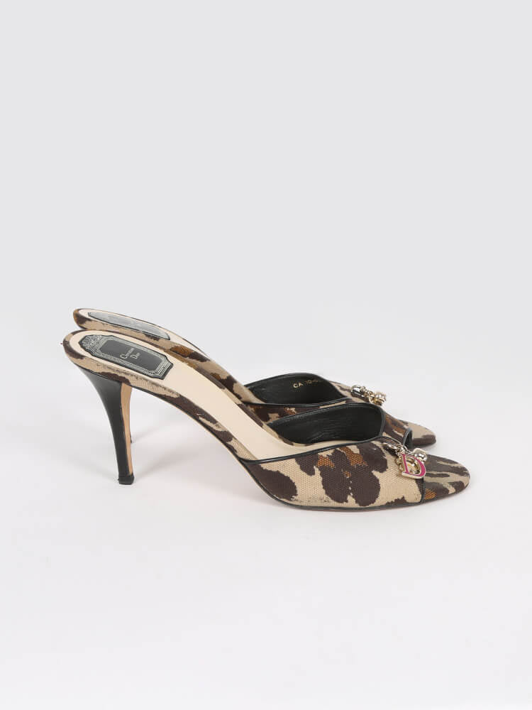 DIOR LEOPARD MULES EU37.5