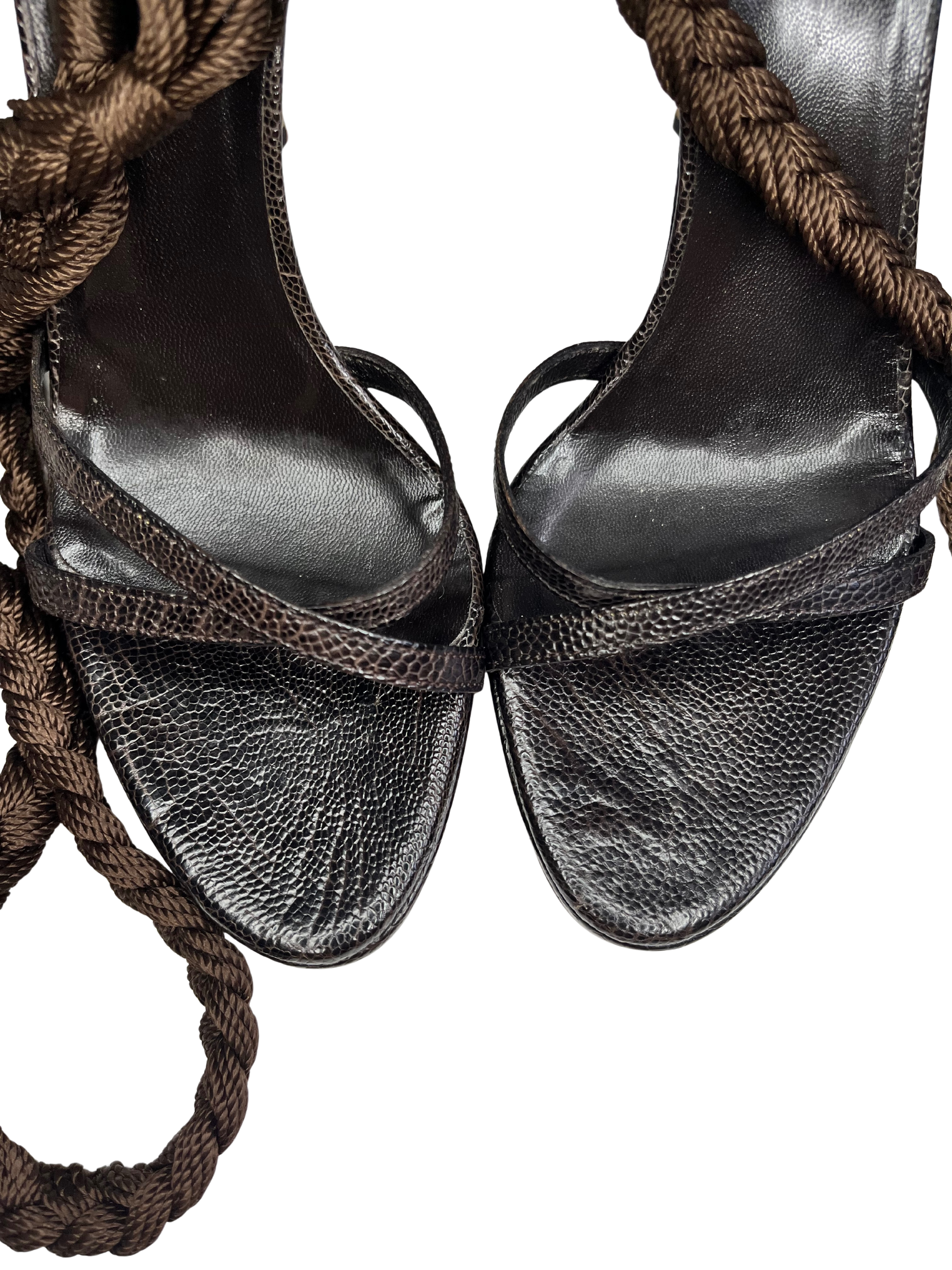GUCCI WOVEN CROCODILE HEELS EU37.5