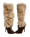 VICINI 2005 EMBELLISHED FUR BOOTS EU39 & EU37