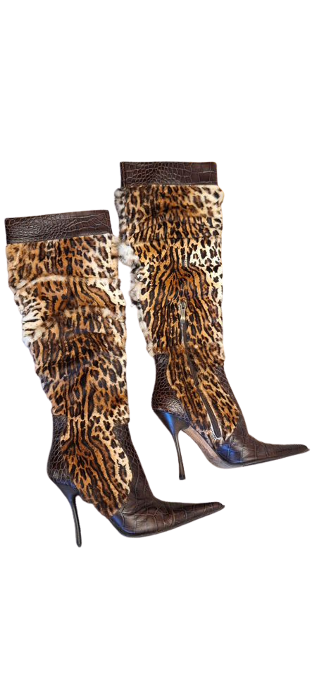 GIANMARCO LORENZI LEOPARD BOOTS EU38
