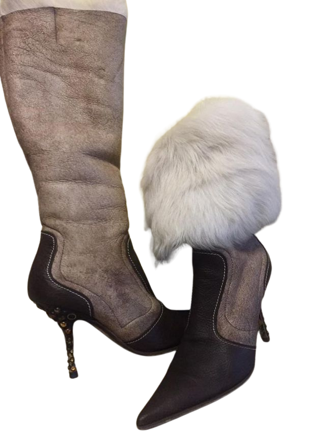 VICINI JEWEL HEEL FUR BOOTS EU37