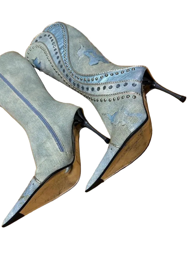 EL DANTES DENIM PEARL BOOTS EU37