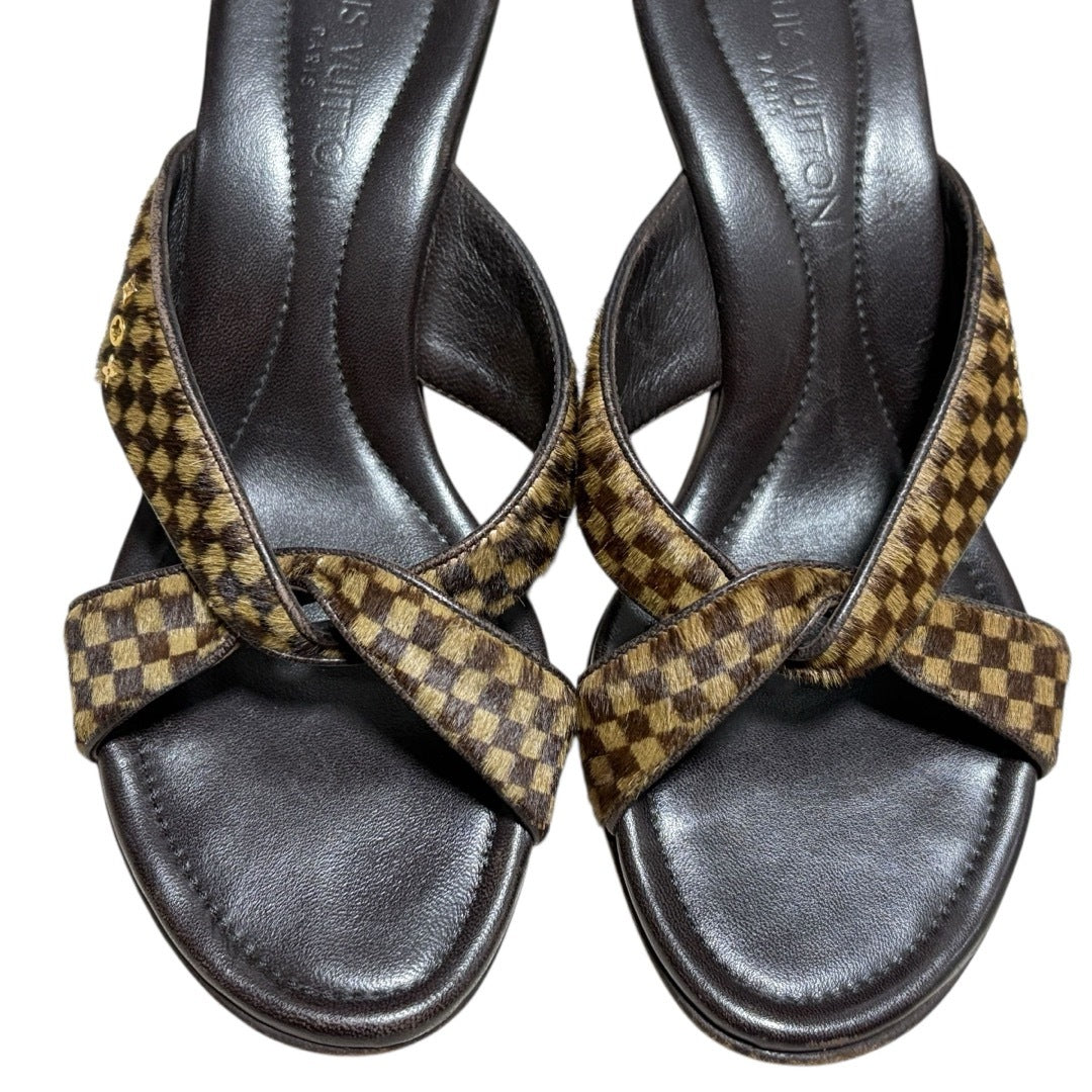 LOUIS VUITTON DAMIER PONY MULES EU34