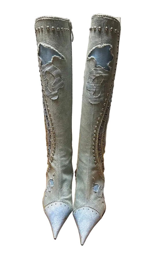 EL DANTES DENIM PEARL BOOTS EU37