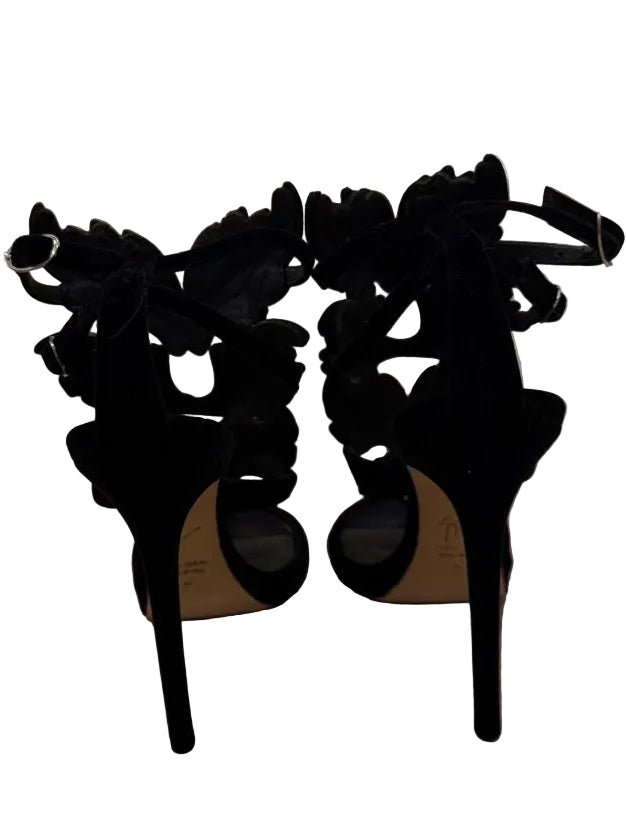 ZANOTTI CRUEL SUMMER BLACK VELVET HEELS EU40