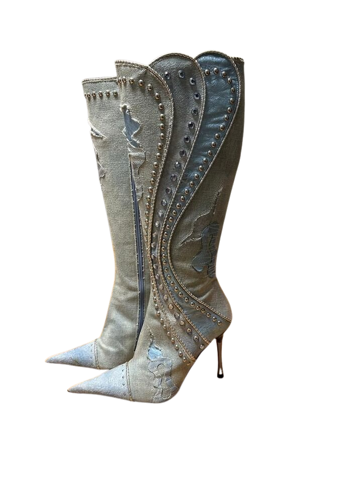 EL DANTES DENIM PEARL BOOTS EU37
