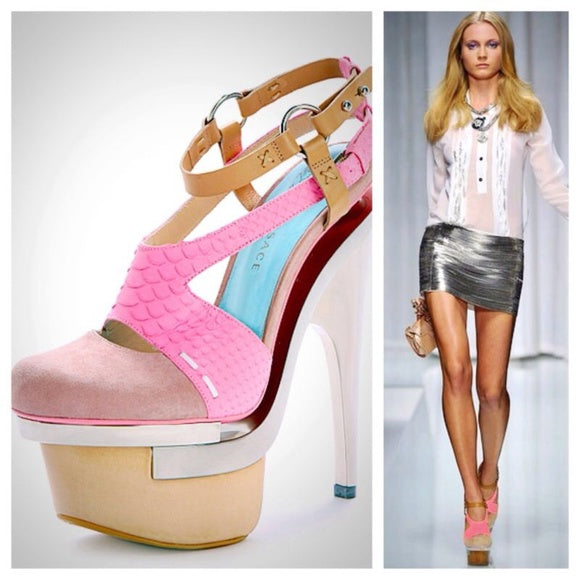 VERSACE TRIPLE PLATFORM PYTHON PUMP EU38