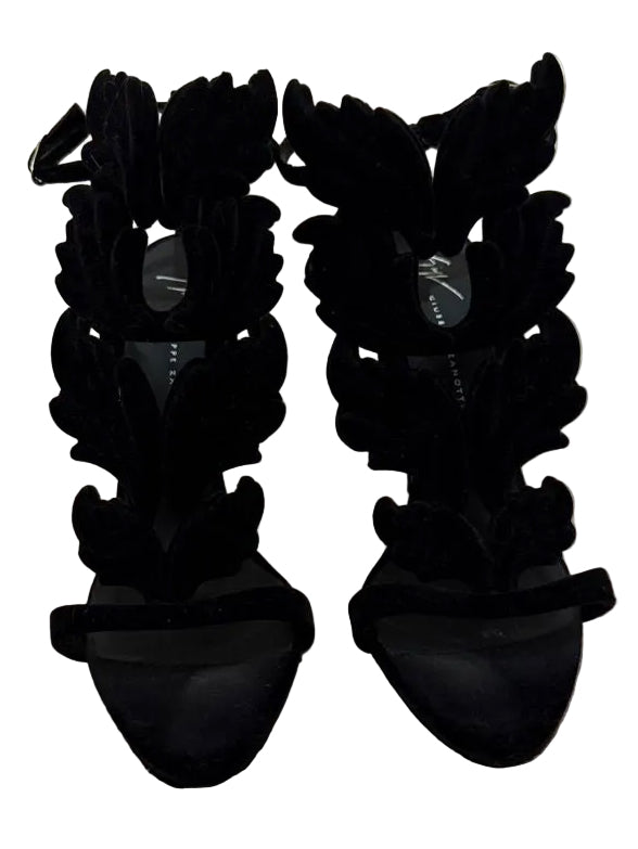ZANOTTI CRUEL SUMMER BLACK VELVET HEELS EU40