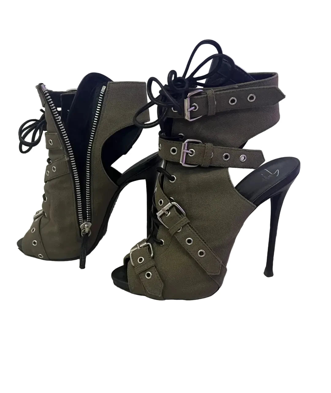 ZANOTTI ARMY KHAKI CANVAS BOOT EU38