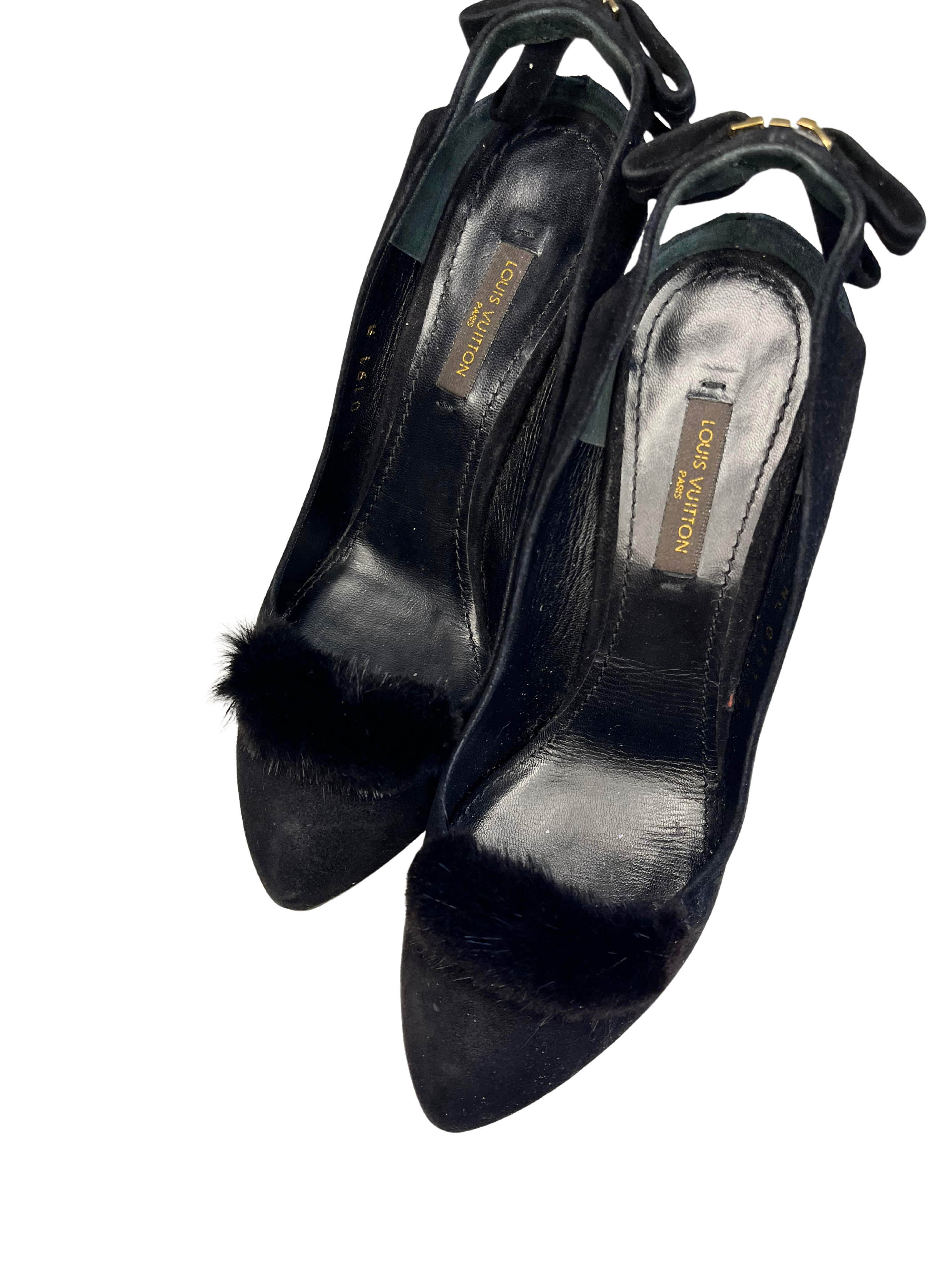 LOUIS VUITTON FUR PUMPS EU35.5