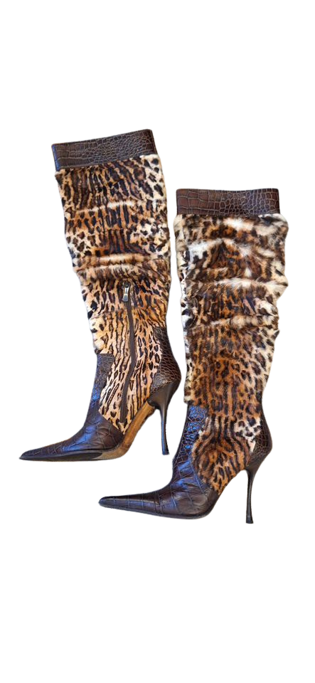 GIANMARCO LORENZI LEOPARD BOOTS EU38