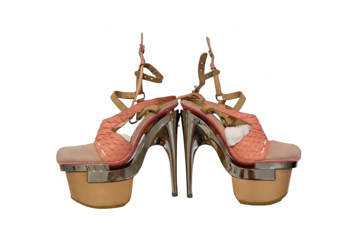 VERSACE TRIPLE PLATFORM PYTHON PUMP EU38