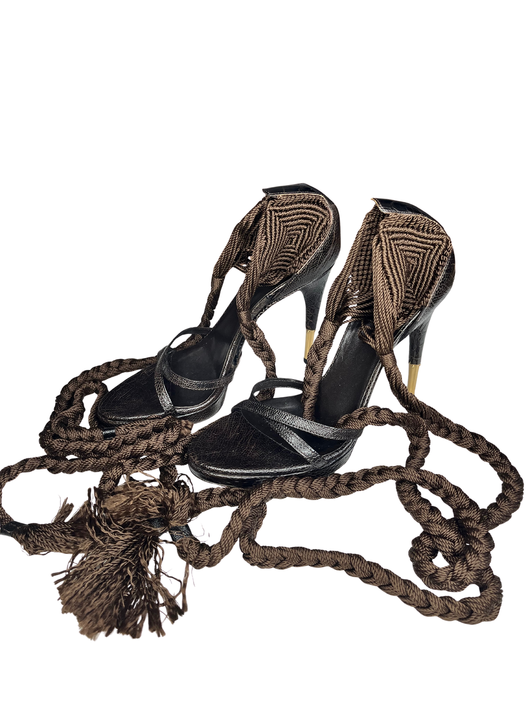 GUCCI WOVEN CROCODILE HEELS EU37.5