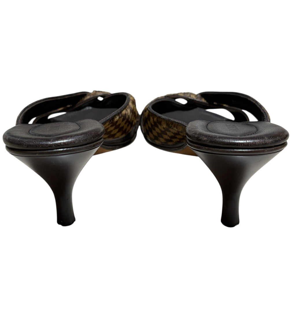 LOUIS VUITTON DAMIER PONY MULES EU34